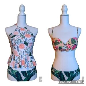 3 PIECE Mix & Match Swim  ~ Tropical SWIM TANKINI BIKINI Pendulum Top
